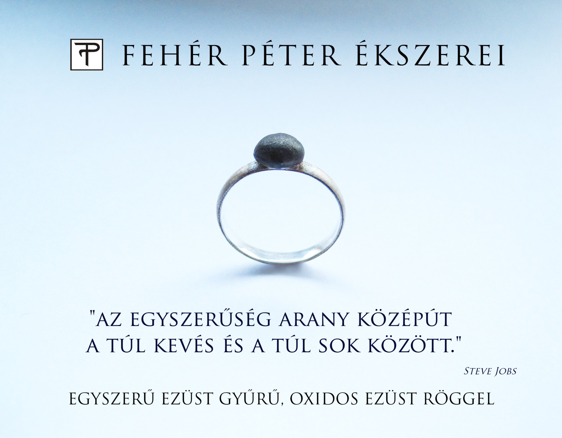 Egyszerű ezüst gyűrű, oxidos ezüst röggel.