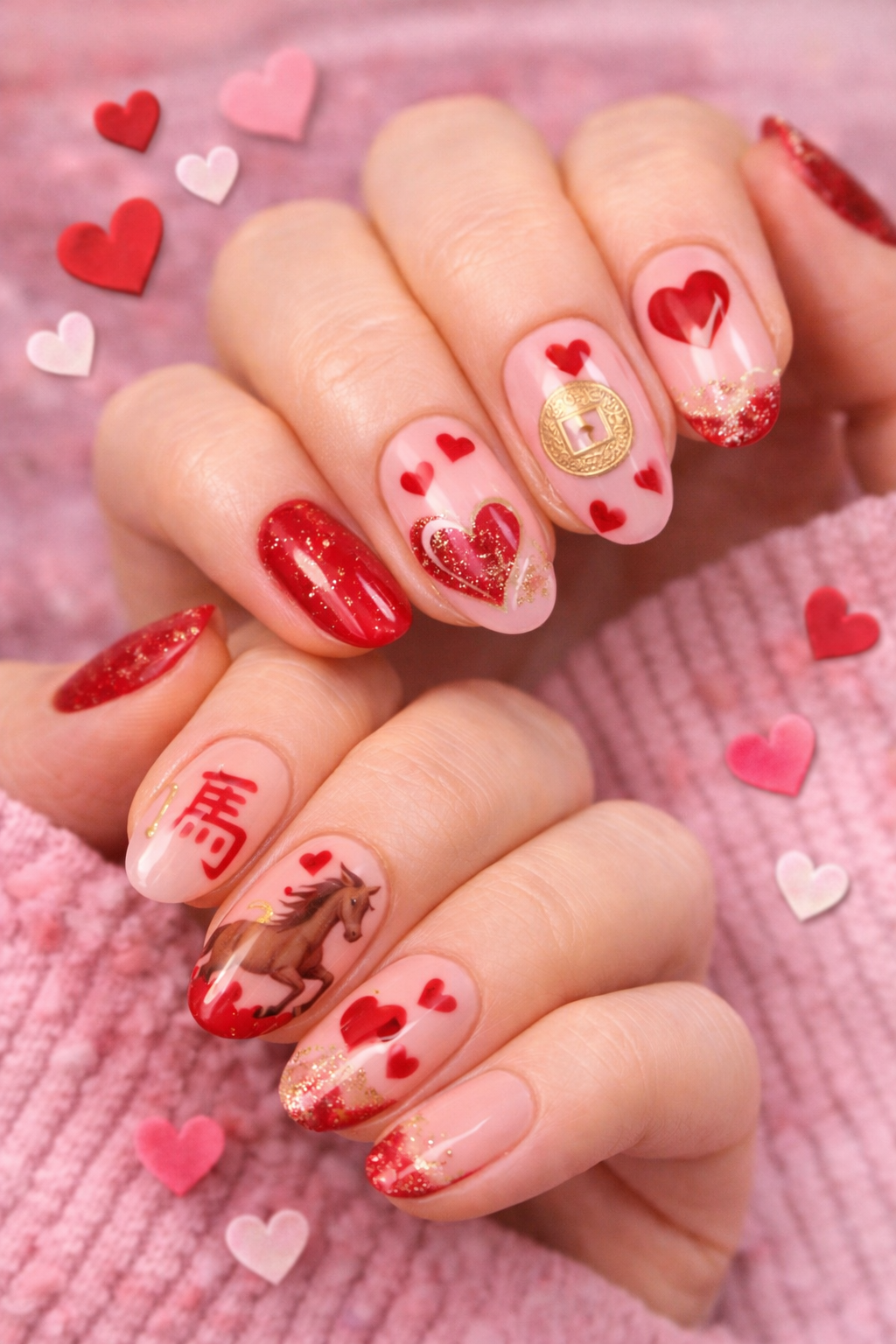 Valentine’s Nails Ideas 2026 horse year
